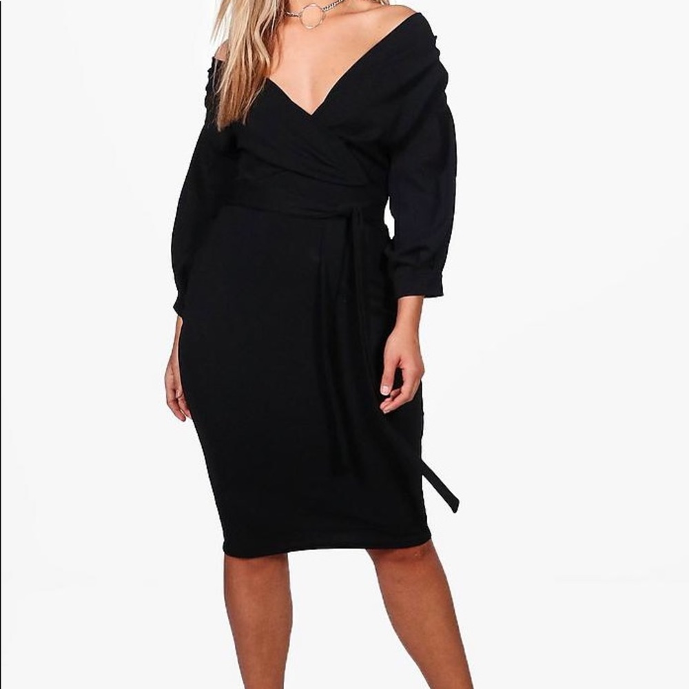 Boohoo off the shoulder dress